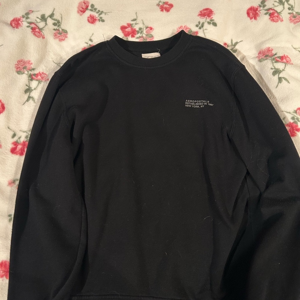 Aeropostale Men's Classic Black Crewneck Sweater